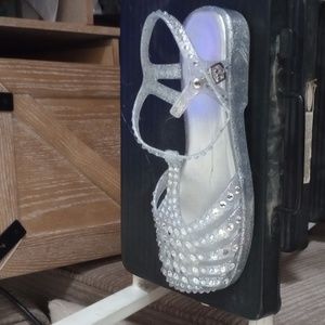 Brand new Jeffrey Campbell silver jellies